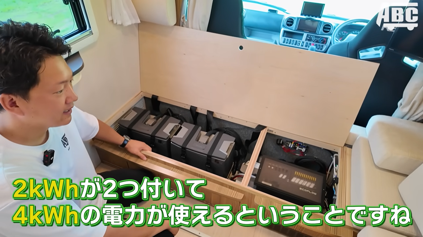 エコフローシステムのリチウムバッテリーが2つ付いているイメージ